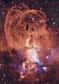 La nébuleuse NGC 3576, située à une distance de 9.000 années-lumière dans la constellation de la Carène, est surnommée nébuleuse de la Statue de la Liberté en raison de la figure statuesque que l'on peut deviner à travers ses pelotes de gaz et de poussières parsemés d'étoiles. © Harvard-Smithsonian Center for Astrophysics, Flickr, CC By-NC 2.0