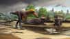 Vue d'artiste de Suskityrannus hazelae, une nouvelle espèce appartenant à la super-famille des Tyrannosauroidea qui vivait il y a 92 millions d'années, durant le Crétacé, et précédait le Tyrannosaurus rex. © Andrey Atuchin