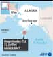 La localisation de l'épicentre du tremblement de terre au large des îles Aléoutiennes. © AFP, USGS