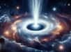 La fontaine cosmique d'un trou noir vue par l'IA DALL-E. © 2023 Microsoft Corporation