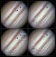 Le passage, relativement rare, de trois satellites galiléens devant le globe rayé de Jupiter n’a pas été observé que sur Terre. En orbite, le télescope spatial Hubble n’a pas manqué cet événement astronomique et nous en offre des images très détaillées.