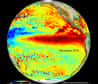 Comme le montrent les dernières cartes de mesures altimétriques de l’océan Pacifique, l’épisode El Niño 2015-2016 se confirme comme le plus intense depuis celui de 1997-1998. Ce phénomène naturel récurrent a provoqué récemment une première grosse tempête de la saison en Californie, aux États-Unis.
