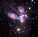 Image composite du Quintet de Stephan observé par James-Webb et Chandra. © Nasa, CXC, SAO, IR (Spitzer) : Nasa, JPL-Caltech ; IR (Webb) : Nasa, ESA, CSA, STScI