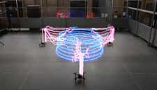 En équipant des drones de lumière, les chercheurs ont pu simuler une impression en 3D a grande échelle. © University College London