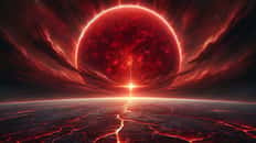 À sa mort, le Soleil passera par une phase géante rouge avant de devenir une étoile naine blanche. Mais que deviendra notre Terre ? © XD, Futura avec Dall-e