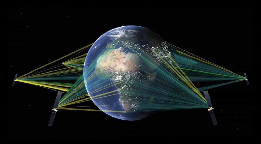 La constellation des satellites O3B aura un débit impressionnant. © SES, Boeing