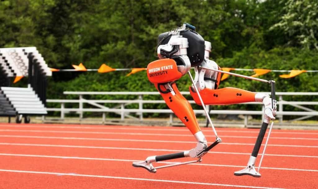 Le départ et l’arrêt pour courir le sprint sont les deux moments les plus compliqués pour le robot. © Oregon State University