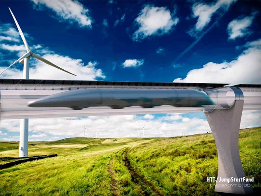Une vue d’artiste du projet Hyperloop. D’ici la fin du XXIe siècle, il existera peut-être une sorte de métro mondial connectant les métropoles de la planète de façon écologique et fiable à des vitesses presque supersoniques. © Hyperloop Transportation Technologies