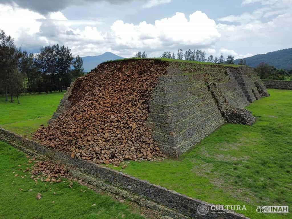 La pyramide d’Ihuatzio s’est effondrée dans la nuit du 29 juillet après de violents orages et de fortes pluies. © Inah