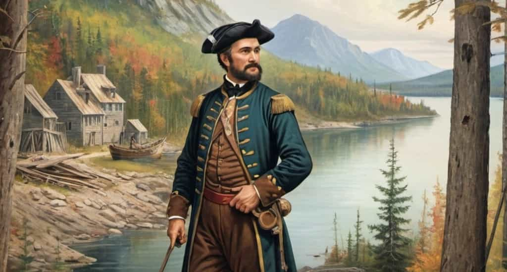 Jacques Cartier dans une forêt canadienne, image générée par intelligence artificielle. © OpenArt.ai