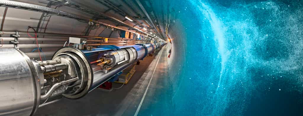 Avec le LHC, les physiciens n’explorent pas que les mystères de l’infiniment petit mais aussi ceux de l’infiniment grand. En effet, le Grand Collisionneur de Hadrons découvrira peut-être des particules de matière noire. © Cern