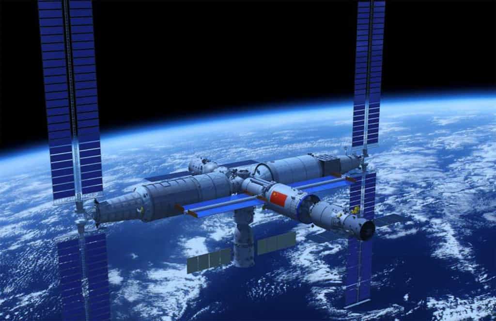 Le télescope sera amarré à la future station spatiale chinoise Tiangong. © CNSA