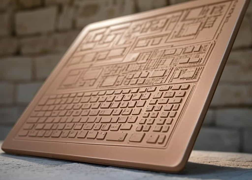 Des chercheurs ont créé une version moderne des tablettes d’argile pour stocker les données informatiques. © Image générée avec l'outil  Grok