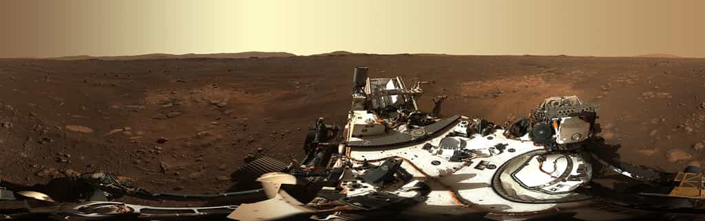 Extrait du premier panorama de Mars photographié avec la Mastcam-Z de Perseverance. © Nasa, JPL-Caltech