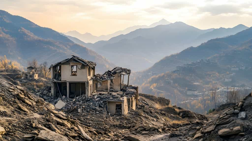 Un puissant séisme a secoué le Tibet (image générée par IA). © Steven, Adobe Stock