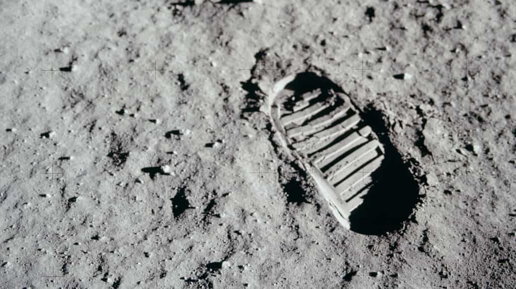 Une empreinte de pas de Buzz Aldrin sur la Lune. © Nasa