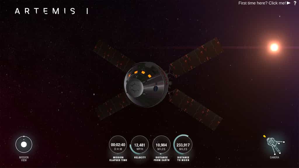 Le site Internet Arow de la Nasa permettra de suivre en temps réel la mission Artemis I. © Nasa