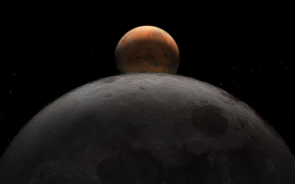 De la Lune à Mars. Le pari du programme Artemis de retour sur la Lune sur lequel compte s'appuyer la Nasa pour envoyer des humains sur Mars. © Nasa
