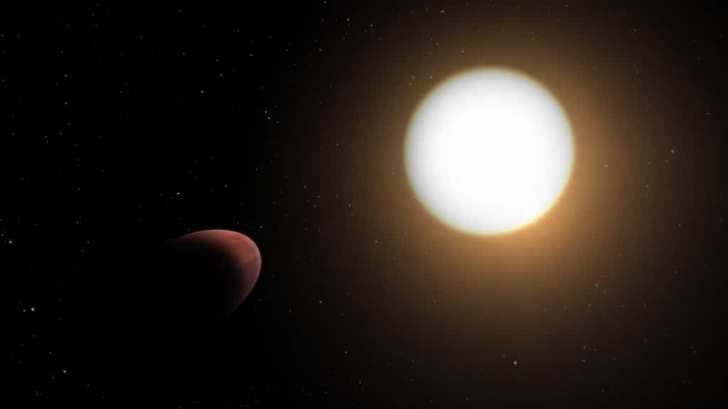 Vue d'artiste de la planète WASP-103b et de son étoile parent ? © ESA