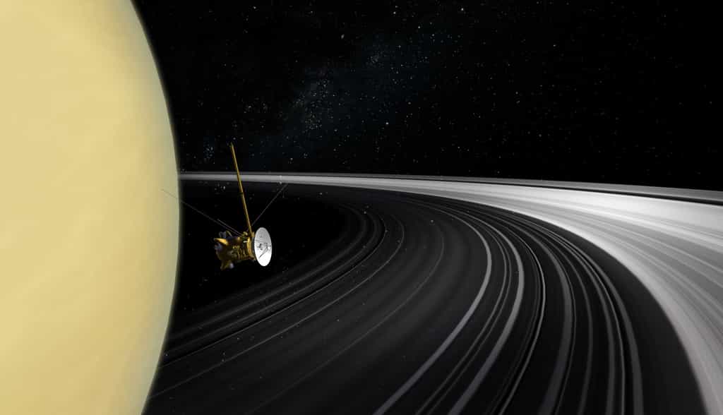 Saturne et ses anneaux vus depuis Cassini en janvier 2007. © Nasa, JPL