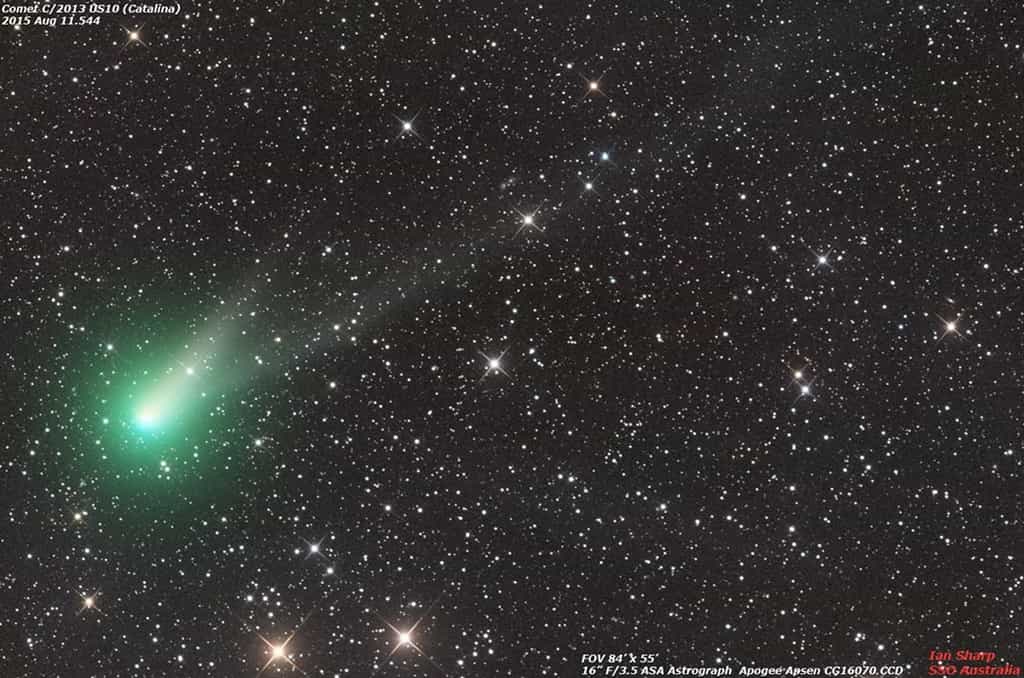 La comète C/2013 US10 Catalina photographiée le 11 août 2013 depuis l'Australie. Peut-être se donnera-t-elle de nouveau en spectacle ce mois-ci... © Ian Sharp