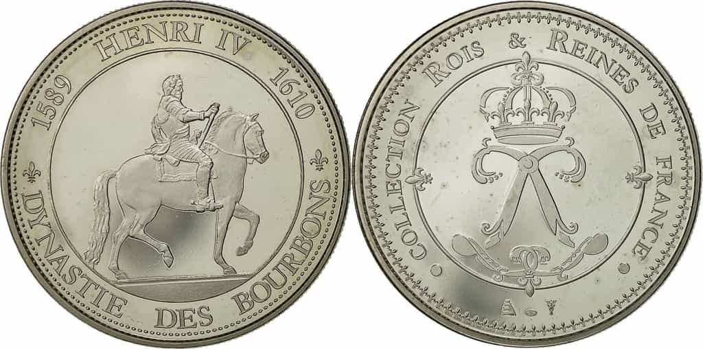 Médaille France Henri IV, dynastie des Bourbons. © Nickel MS(64), Google images