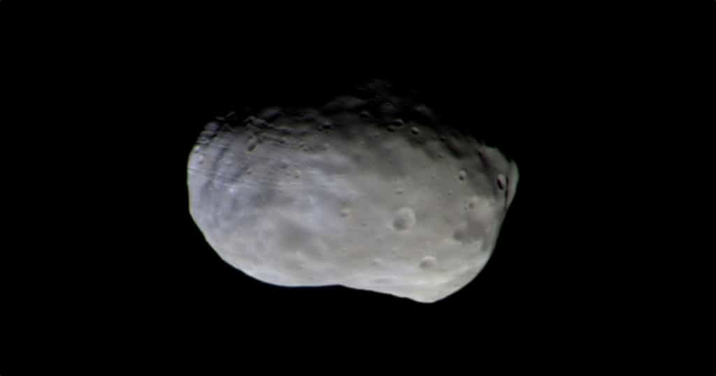 Image composite de Phobos prise par TGO le 26 novembre, à 7.700 km de distance. © ESA, Roscosmos, Cassis