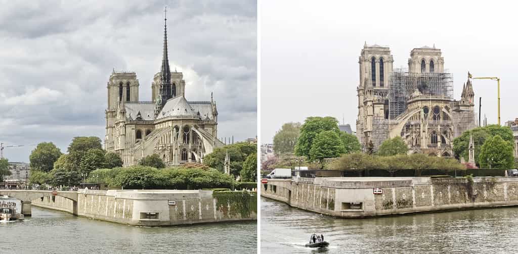 Notre-Dame de Paris, avant et après © Jean-Paul Bounine