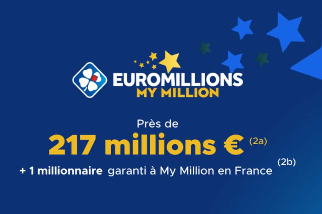 Cagnotte de l'EuroMillions à 217 millions d'euros mardi 5 décembre 2023 © FDJ