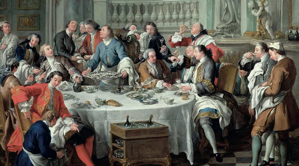 « Le déjeuner d'huîtres » par Jean-François de Troy en 1735. Musée Condé, Chantilly. © RMN-Grand Palais (domaine de Chantilly), René-Gabriel Ojéda.