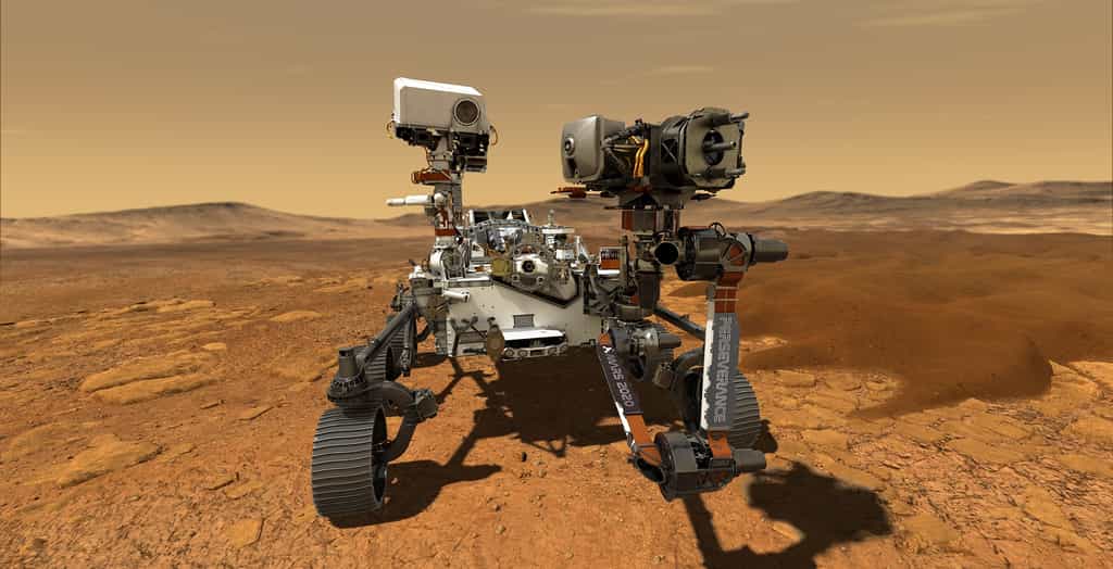 Illustration du rover Perseverance en mission sur Mars. © JPL-Caltech, Nasa 