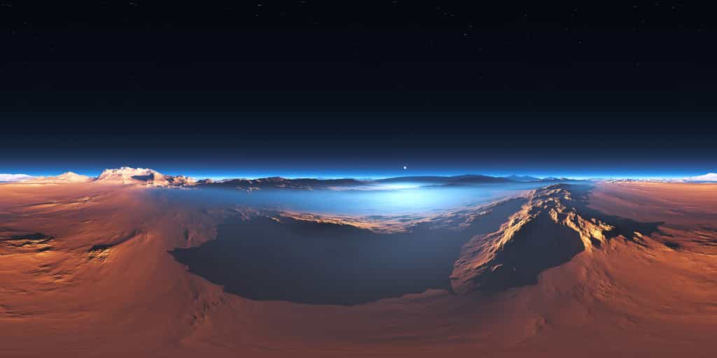 Panorama 3D de paysages martiens. © Peter Jurik, Adobe Stock