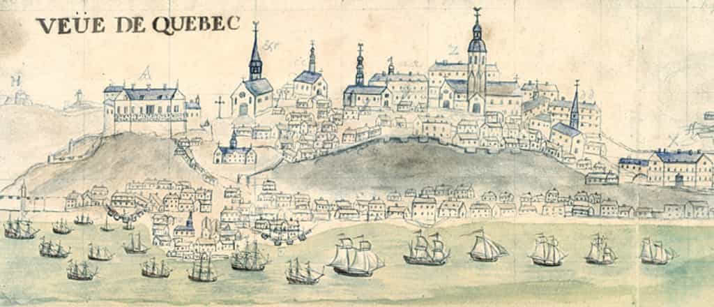 Vue de Québec datée de 1729, par Mahier. © Bibliothèque nationale de France, département des cartes et plans, domaine public.