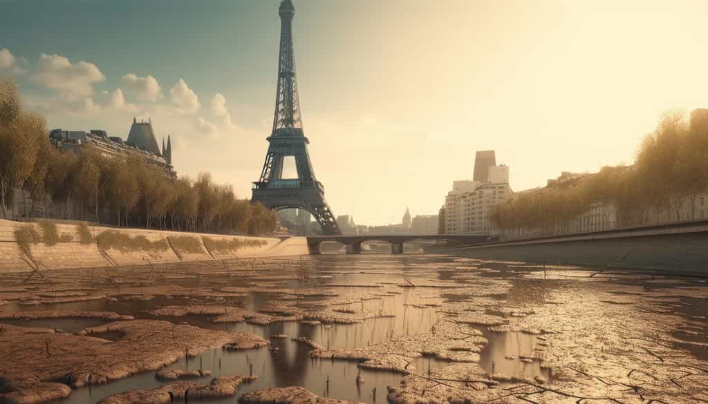Paris est la ville d'Europe où la surmortalité est la plus grande en cas de chaleur. Image générée par une IA. © zzzz17, Adobe Stock