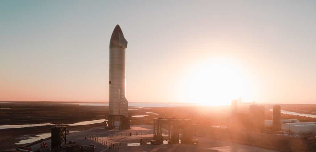 Le prototype SN9 sur le site de Boca Chica au Texas. © SpaceX