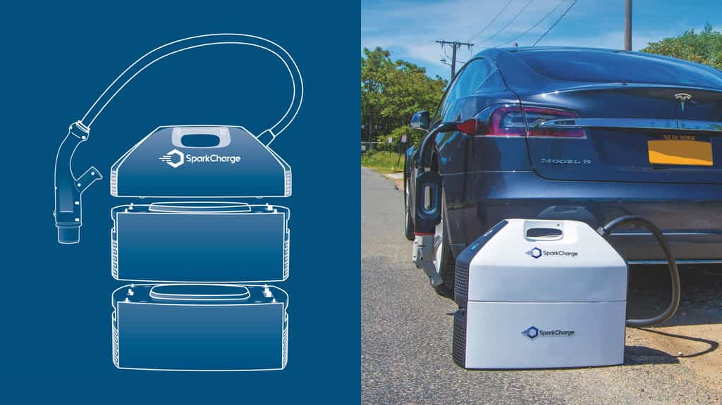 Les modules de recharge mobile de Sparkcharge permettent de gagner de l’autonomie électrique. © Sparkcharge