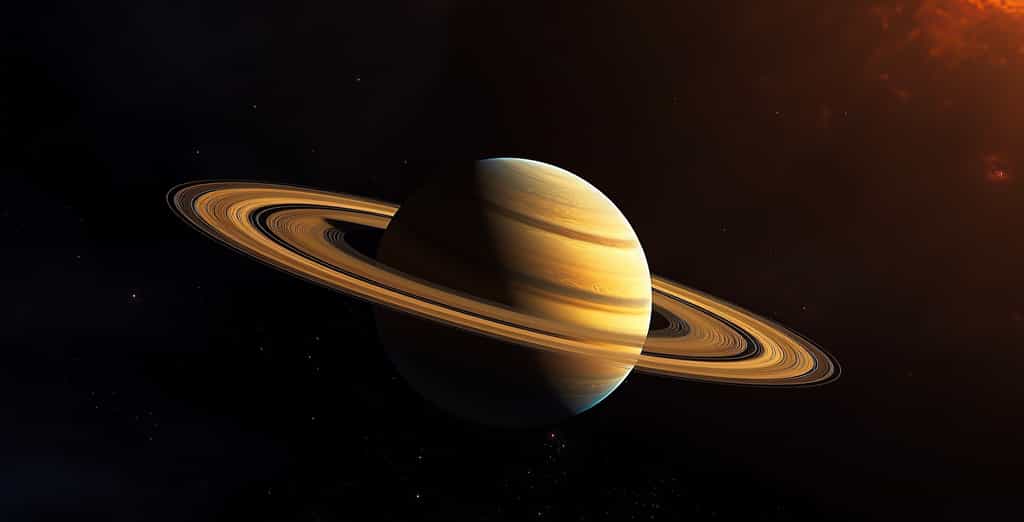 Image de la sonde Cassini de Saturne et ses anneaux revisitée à l'aide d'une IA. © MUCHIB, Adobe Stock