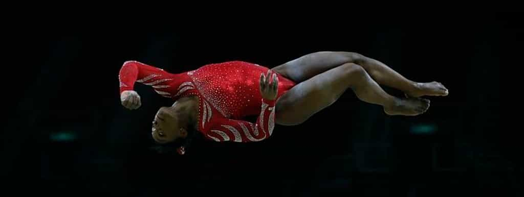 Simone Biles lors des JO de Rio, en 2016. © Fernando Frazão, Agência Brasil