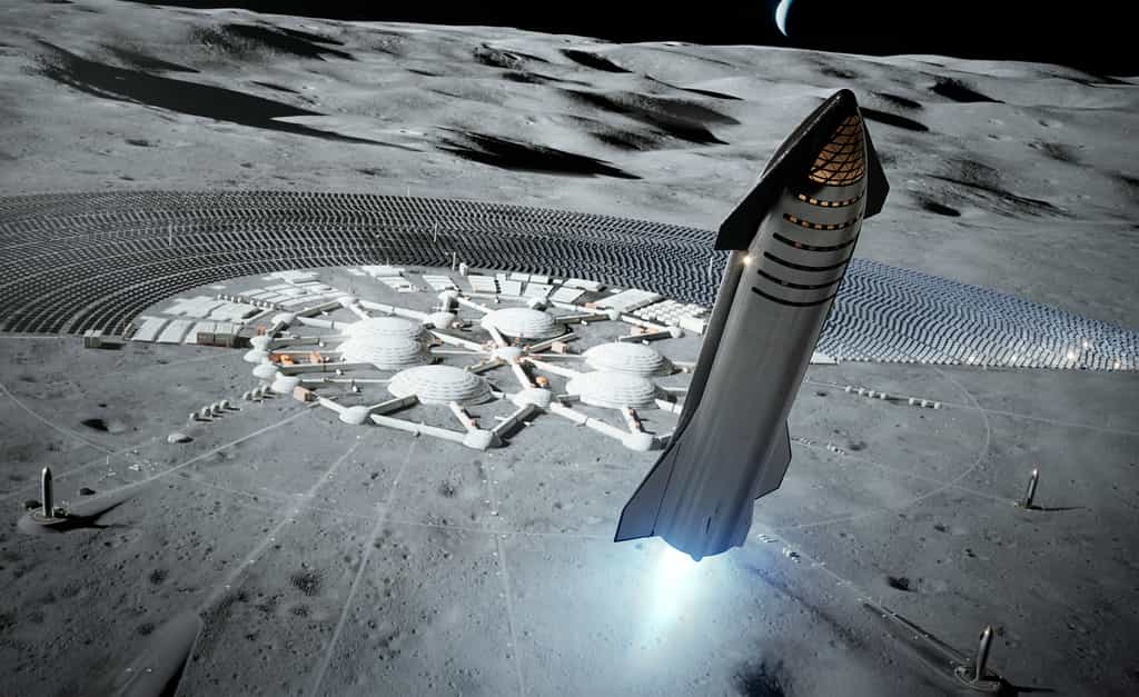 La version habitée du futur lanceur Starship de SpaceX. © SpaceX 