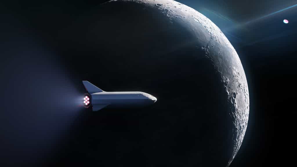 Le voyage vers la Lune auquel prendra part l’équipage du milliardaire japonais Yusaku Maezawa fera le tour de la Lune avant de revenir sur Terre. © SpaceX