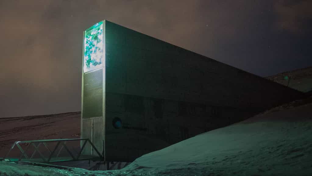 Le Svalbard Global Seed Vault, en Norgège, est la plus grosse réserve mondiale de semences. Cette Arche de Noé végétale est située à plus un millier de kilomètres du pôle Nord sur l'archipel du Svalbard. © Frode Ramone, Oslo, Norway, Wikimedia Commons, CC by-sa 2.0