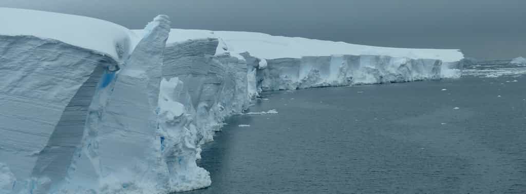 Le glacier Thwaites et une grande partie de l'inlandsis de l'Antarctique occidental pourraient disparaître d'ici le XXIIIe siècle. © ITGC