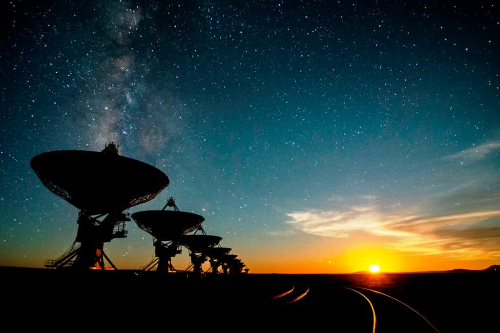 Les antennes du VLA au Nouveau-Mexique. L'observatoire collabore avec le programme Breakthrough Listen et Seti. © NRAO/AUI/NSF; J. Hellerman