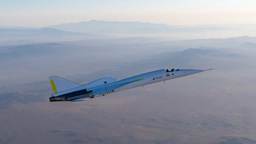 Le jet a pu tester la rentrée de ses trains et son comportement à l’approche du décrochage. © Boom Supersonic