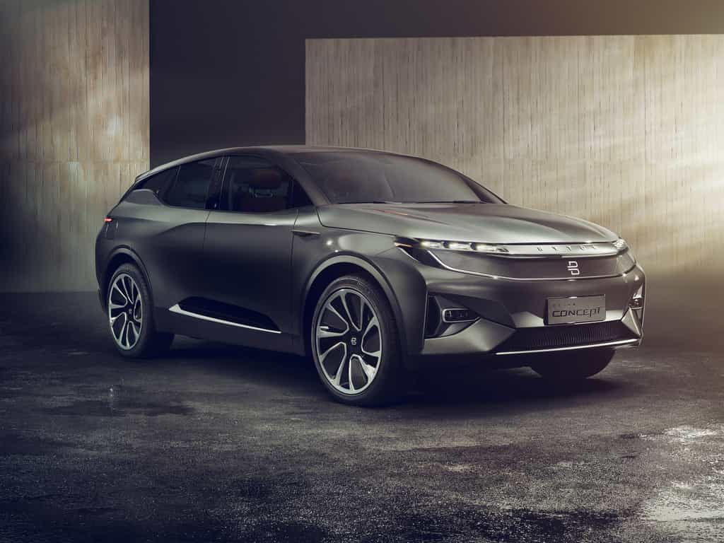 Le concept-car de l'entreprise chinoiss Byton dévoilé au CES 2018 est très abouti. Il sera commercialisé dans une version quasiment identique dès l'année prochaine. © Byton