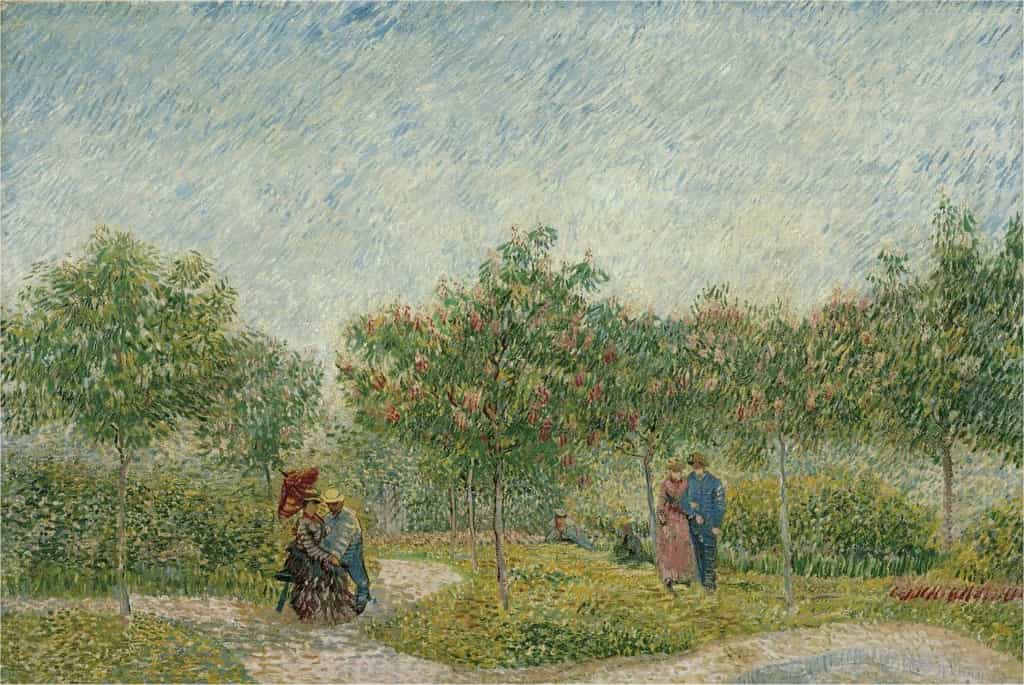 Les jardins de Montmartre avec les amoureux, de Vincent Van Gogh, un tableau exposé au Van Gogh Museum d'Amsterdam. © Google