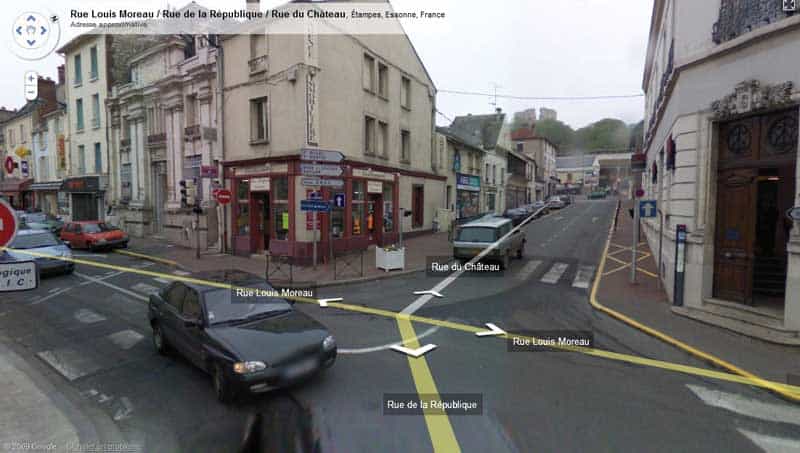 Image Google Street View prise à Etampes (France). Crédit Google