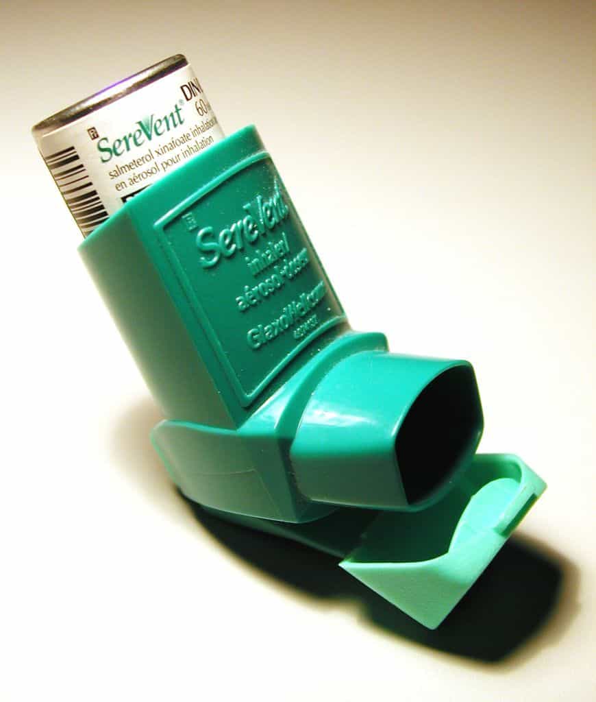 Un inhalateur, inséparable compagnon de la personne asthmatique. Source Commons