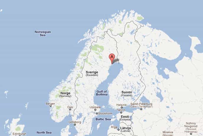 Facebook a décidé de placer son prochain centre de traitement des données à Lulea, en Suède. Ce sera le premier data center du célèbre réseau social situé en dehors des États-Unis. © Google Map