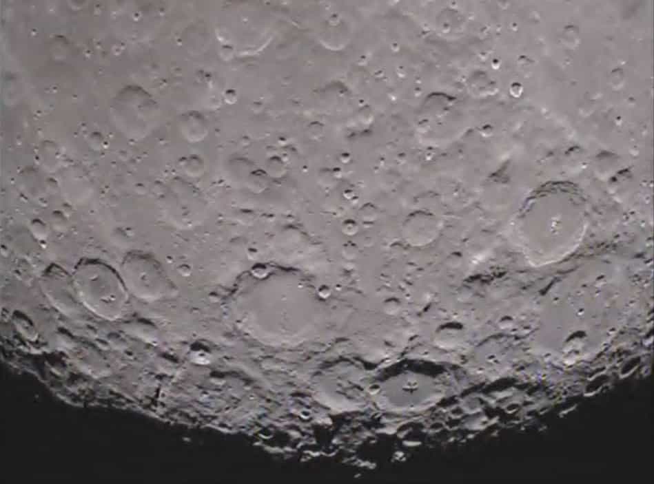 Le pôle sud de la face cachée de la Lune observé fin janvier 2012 par la sonde Ebb de la mission Grail. © Nasa/JPL-Caltech 